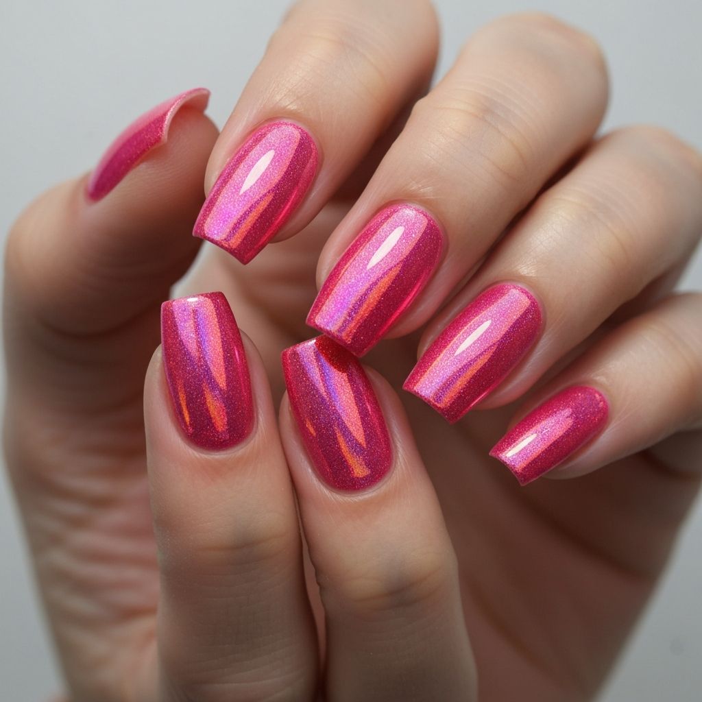 Chrome & Glitter Nails